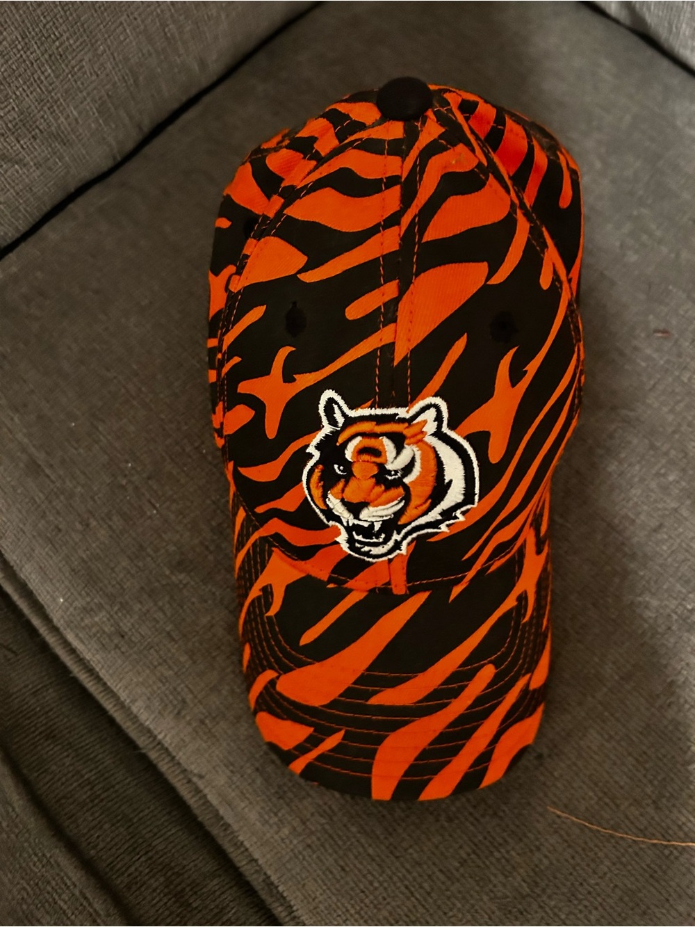 Cincinnati Bengals Reebok NFL Y2K Tiger Stripe Orange Black Hat